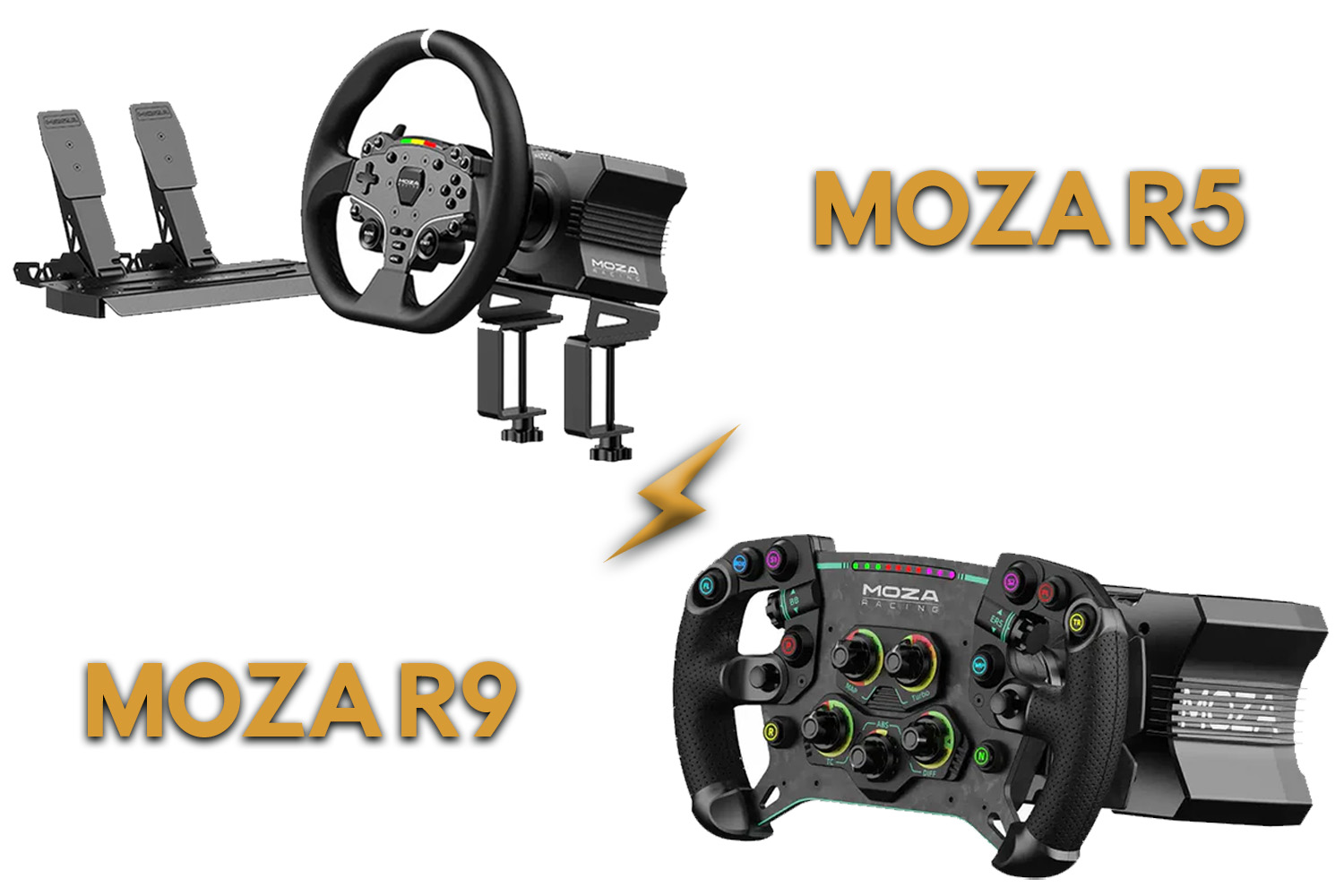 Moza R5 VS Moza R9 sim racebundel